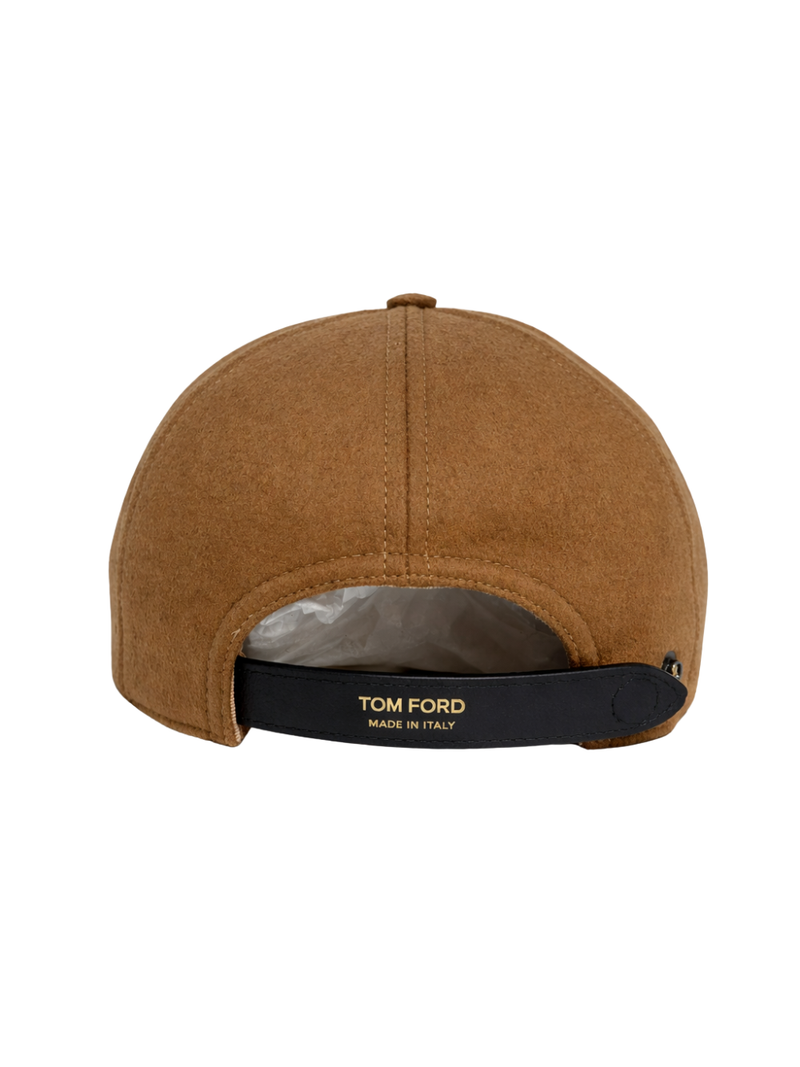 Tom Ford Mh005tcw003g Cashmere Baseball Cap — Brown Caps