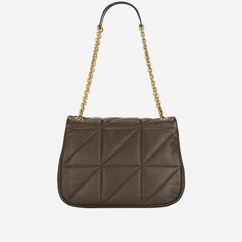 Saint Laurent Cassandre Shoulder Bag — Brown Lambskin Leather