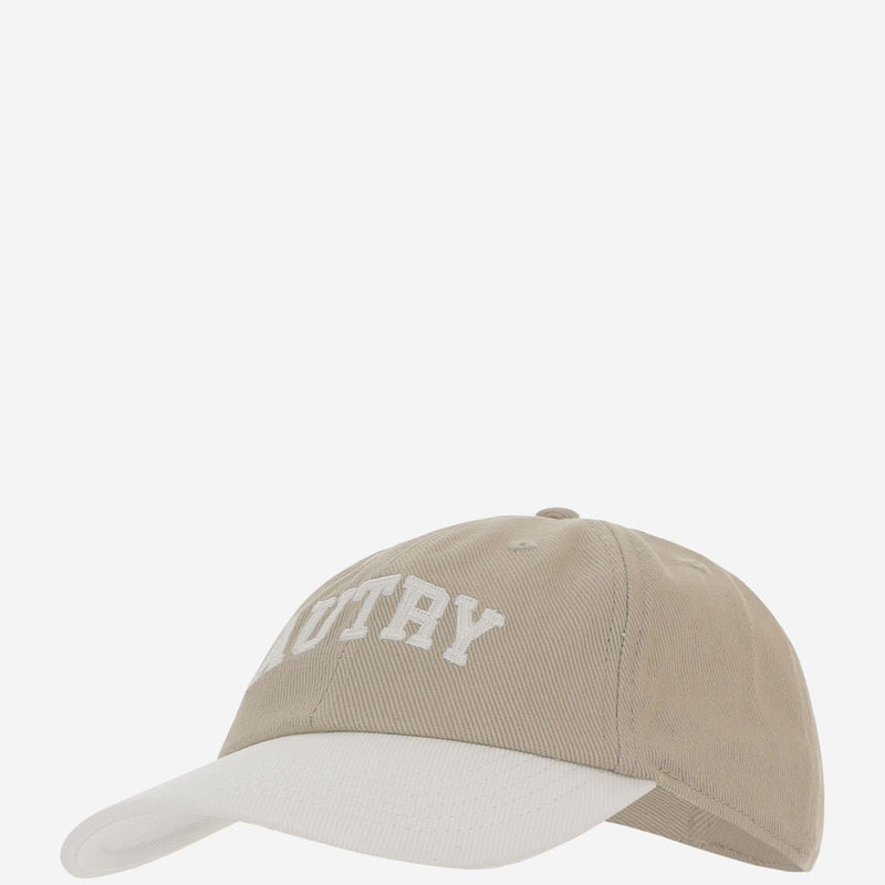 Autry Acpu068j Logo-Embroidered Cotton Baseball Cap — Beige Caps