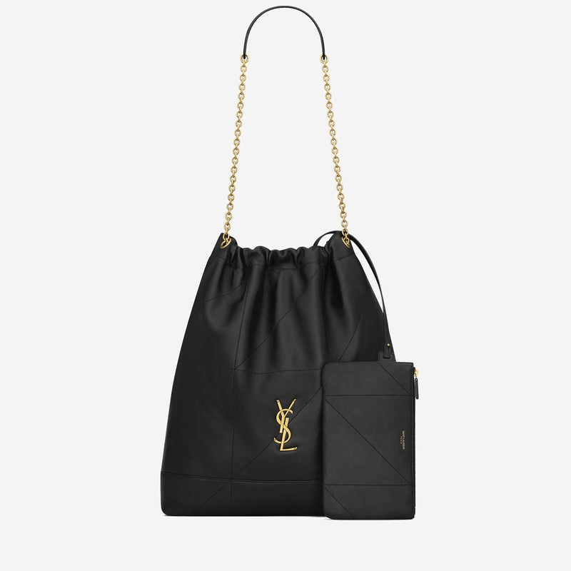 Saint Laurent Jamie Shoulder Bag — Black Lambskin Leather