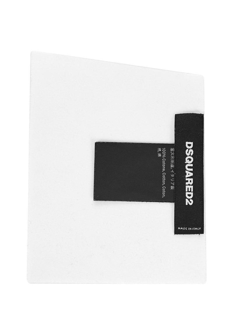 Dsquared2 Cotton Pocket Square — White Accessory