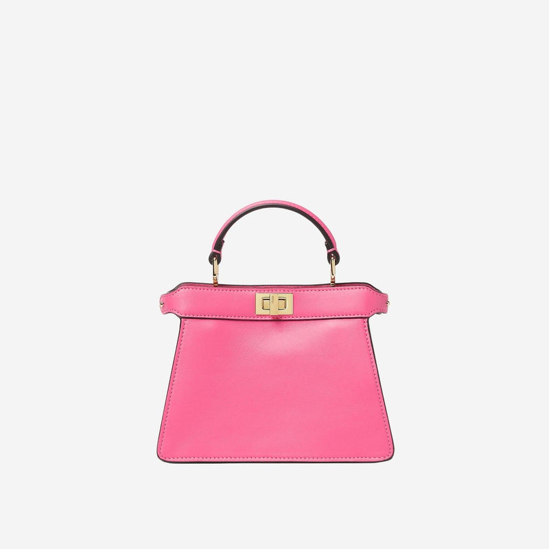 Fendi Calf Leather Top Handle Bag — Pink