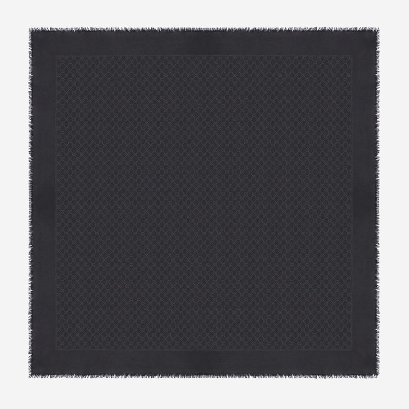 Gucci Wool And Silk Gg Lamé Shawl — Black Shawls