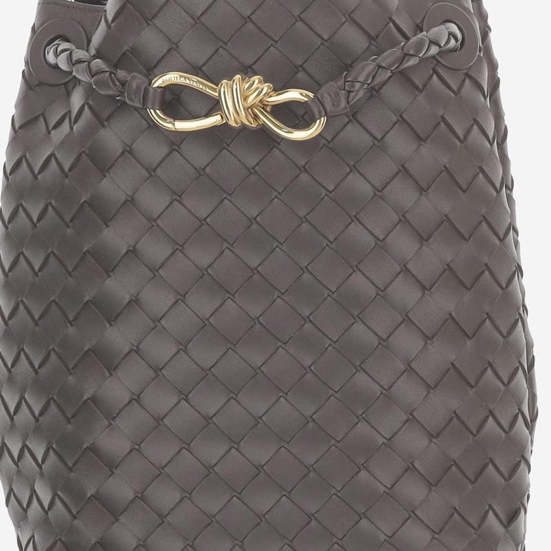 Bottega Veneta Andiamo Bucket Bag — Gray Lamb Skin