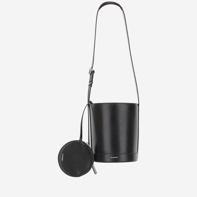 Jil Sander Calfskin Bucket Bag — Black