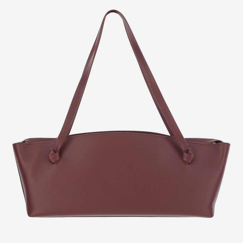 Jil Sander Leather Shoulder Bag — Burgundy