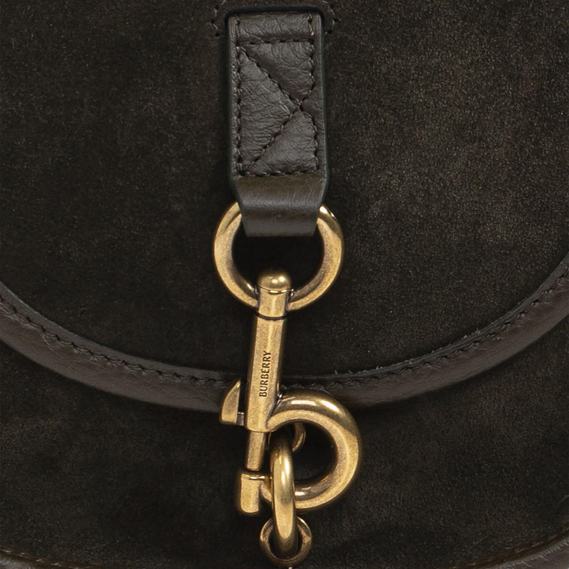 Burberry Suede Leather Shoulder Bag — Black