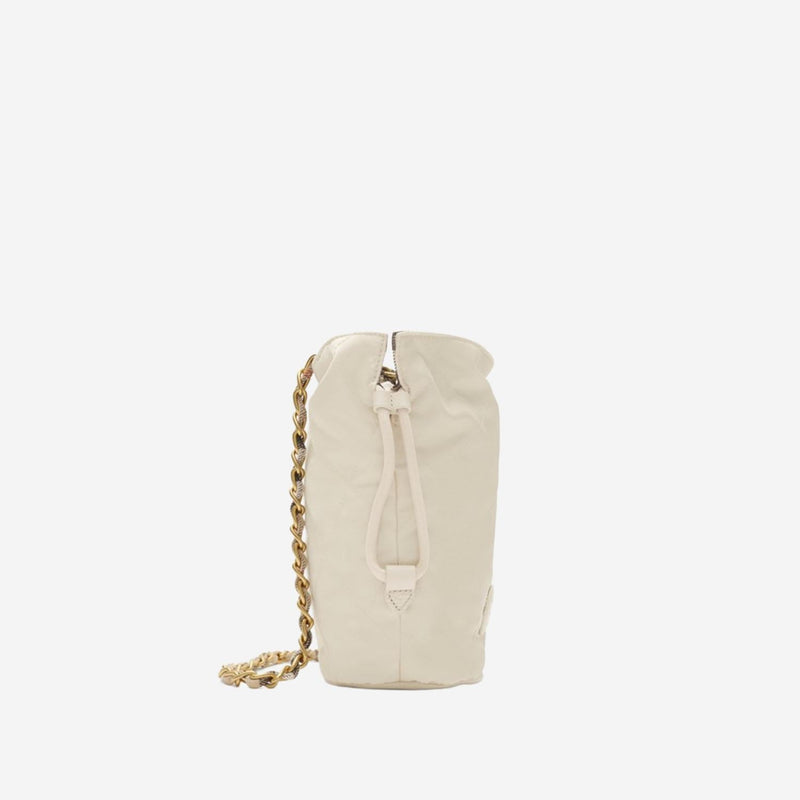 Burberry Quilted Nylon Reversible Shoulder Bag — White Polyamide