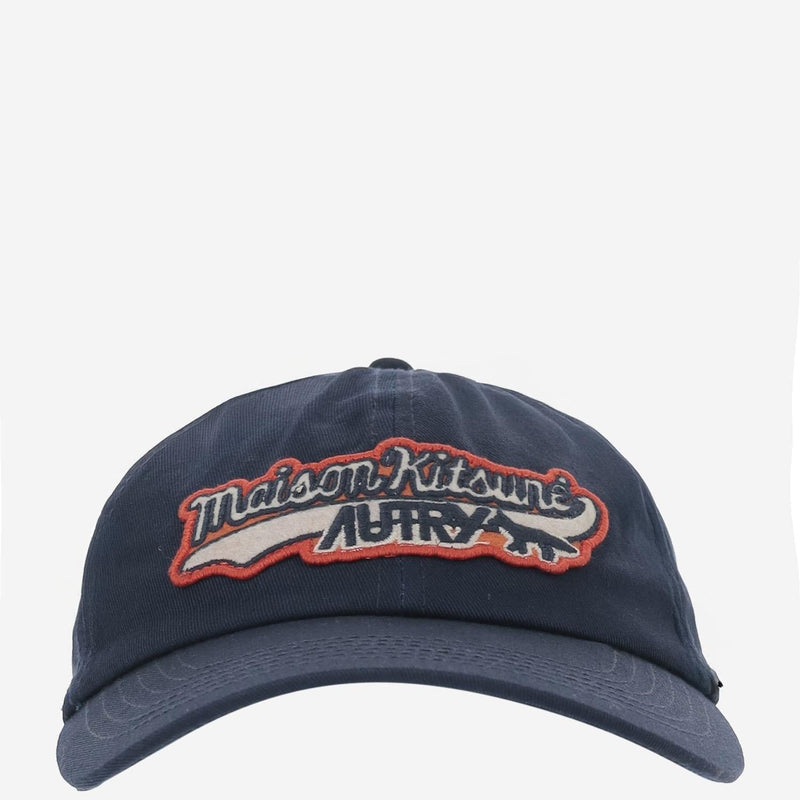 Autry Acpumk3b Logo-Embroidered Cotton Baseball Cap — Navy Caps