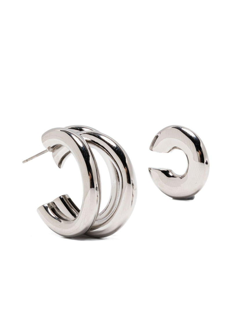 Rabanne Half-Circle Silhouette Earrings — Silver Brass