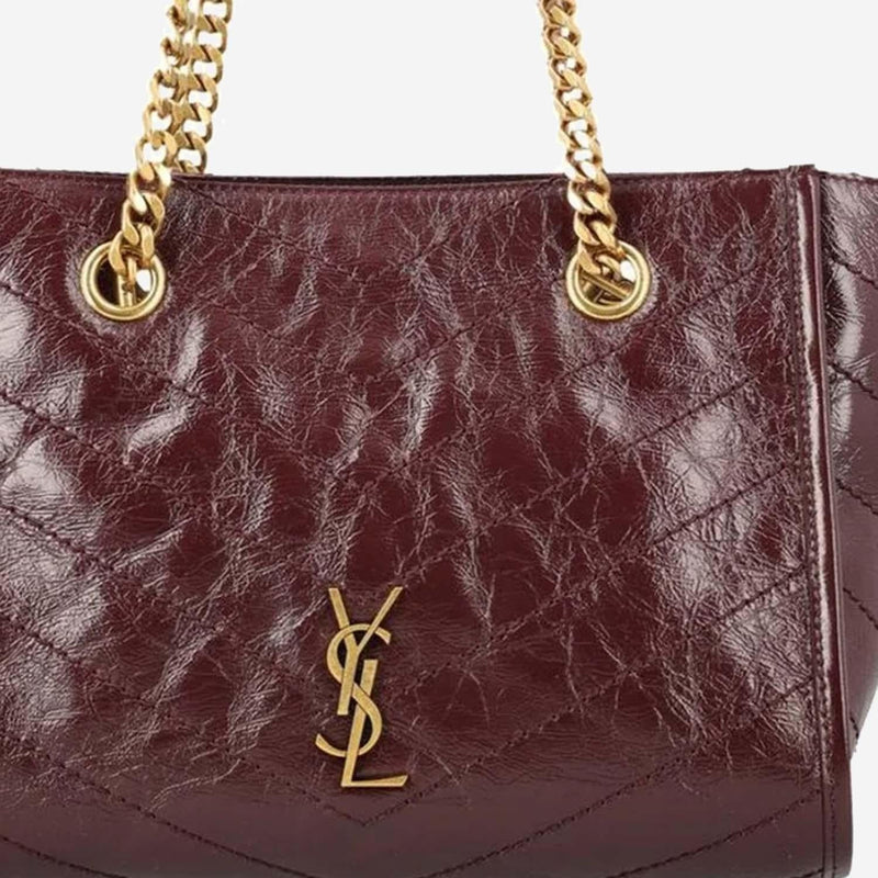 Saint Laurent Niki Shoulder Bag — Bordeaux Leather