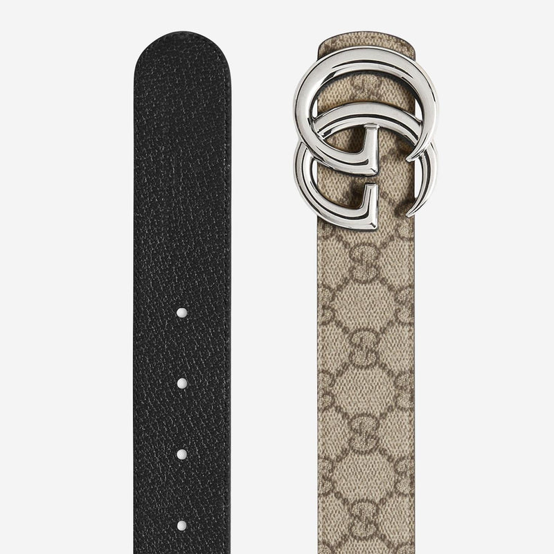 Gucci Gg Marmont Belt — Beige Polyurethane