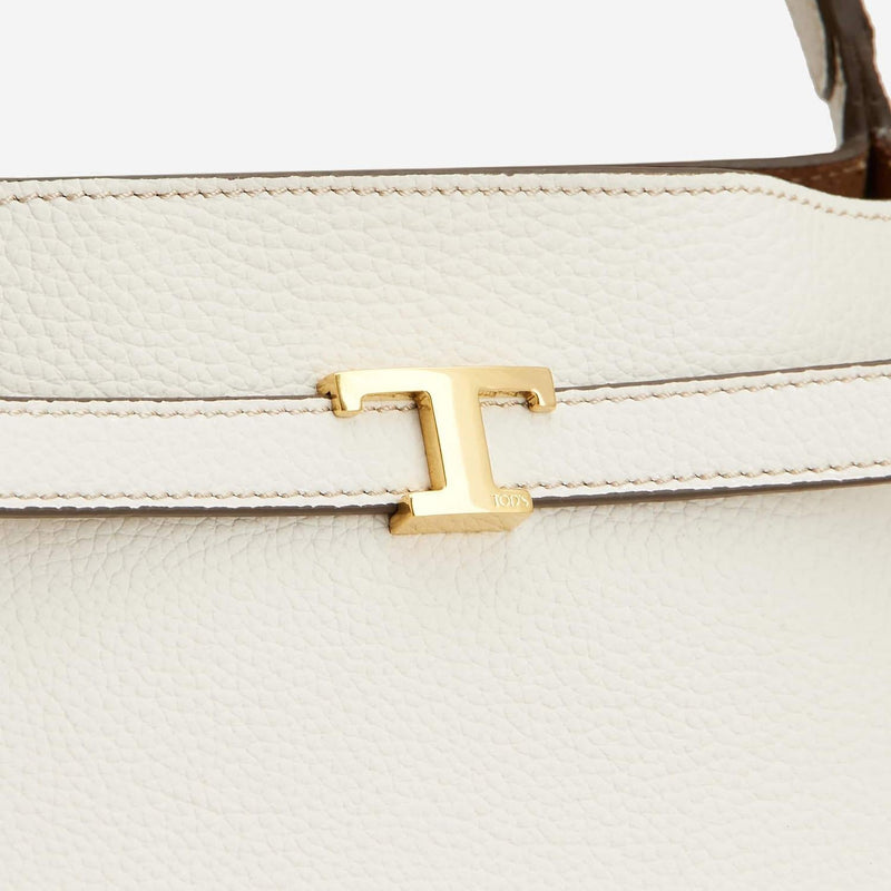 Tods Calfskin Leather Shoulder Bag — White