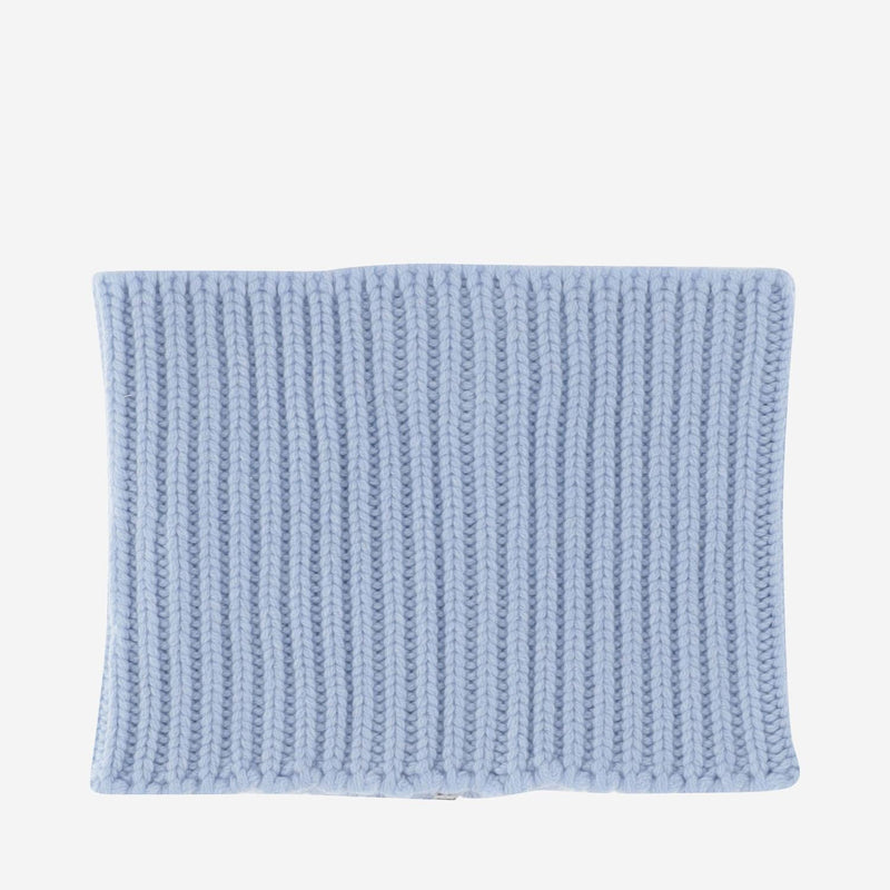 Sasuphi Cashmere Ribbed Collar Scarf — Blue Scarfs