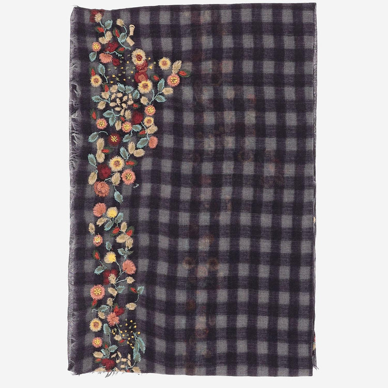 Faliero Sarti Pratilia Scarf — Black Polyester Scarfs
