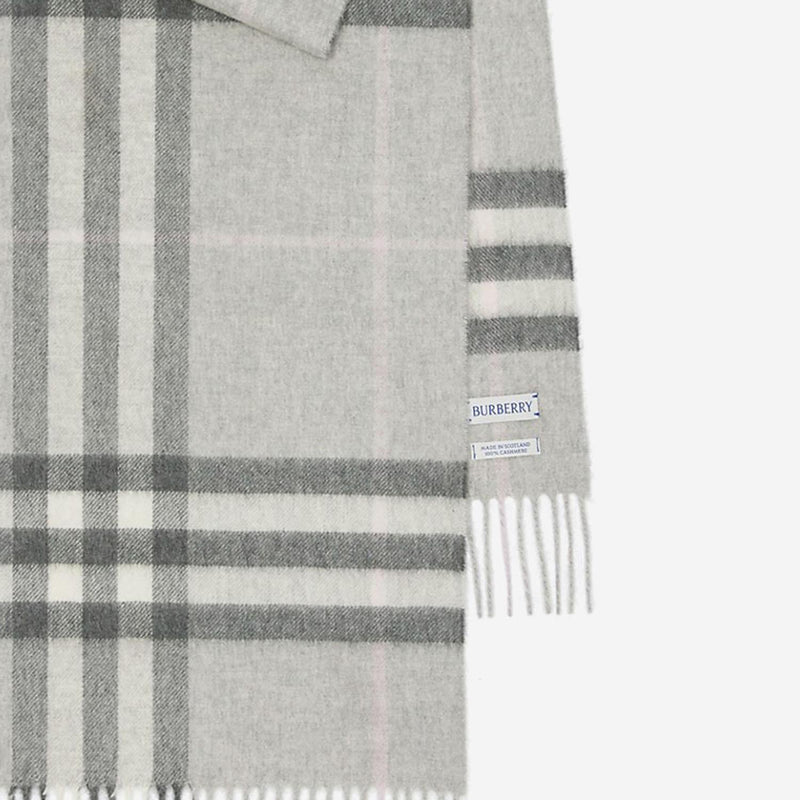 Burberry Cashmere Check Scarf — Gray Scarfs