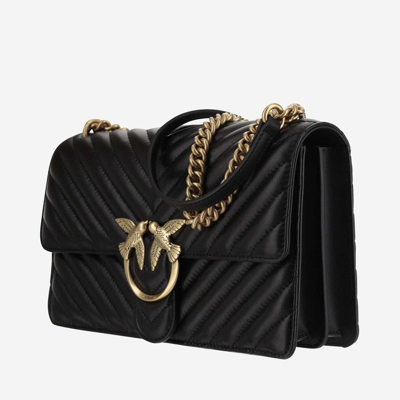 Pinko Shoulder Bag — Black Leather