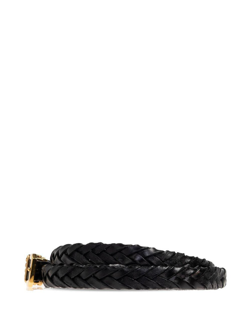 Etro Braided Cowhide Belt — Black