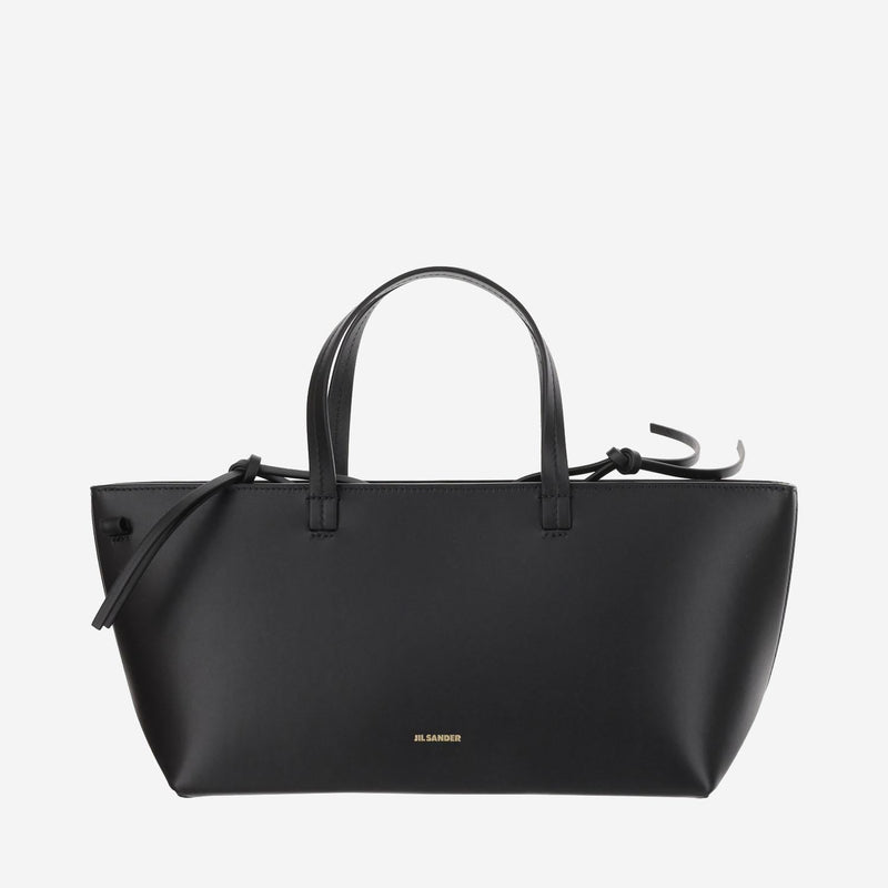 Jil Sander Bateau Tote Bag — Black Calfskin