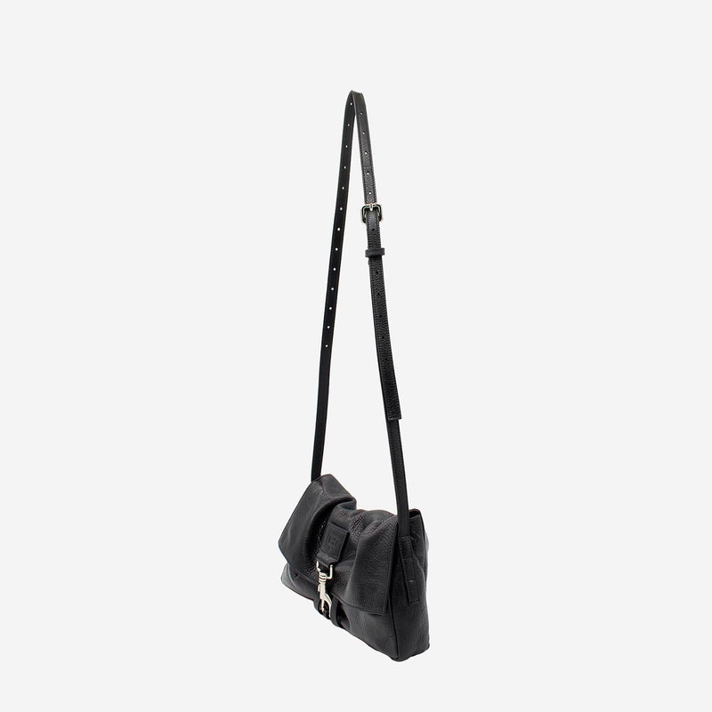 Radica Studio Hammered Nappa Leather Shoulder Bag — Black