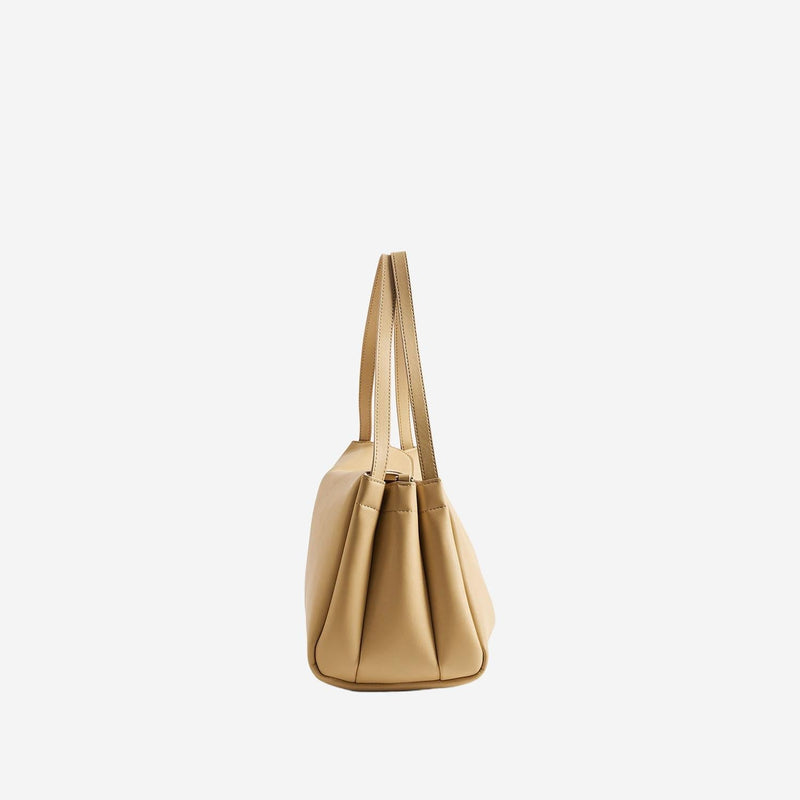 Themoirè Vegan Fabric Shoulder Bag — Beige