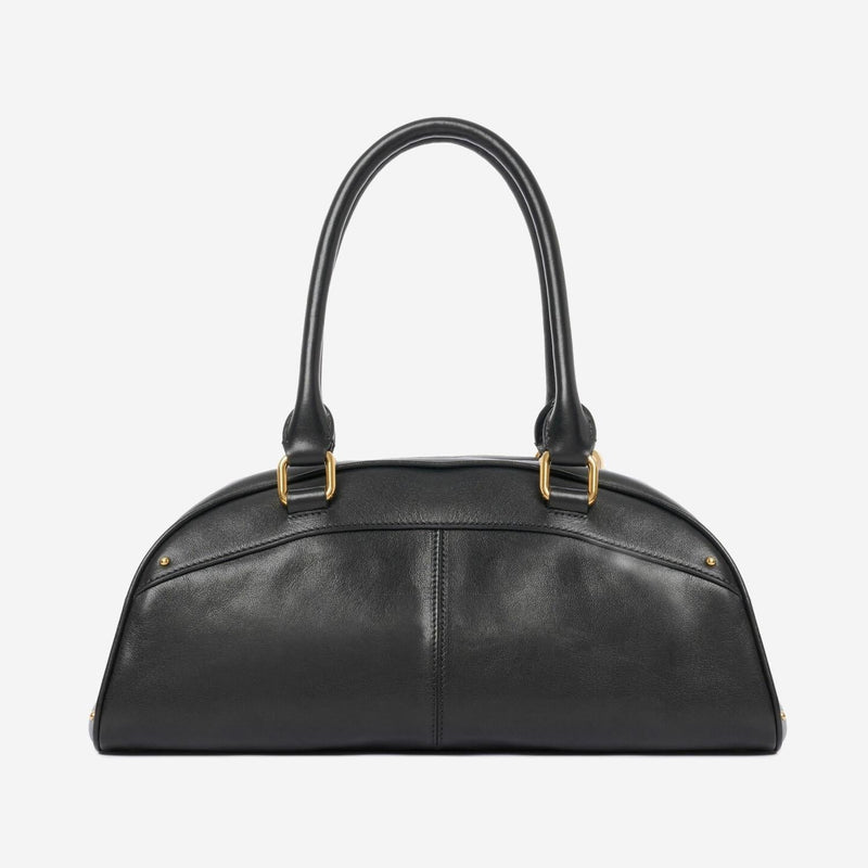 Chloé Leather Bowling Shoulder Bag — Black