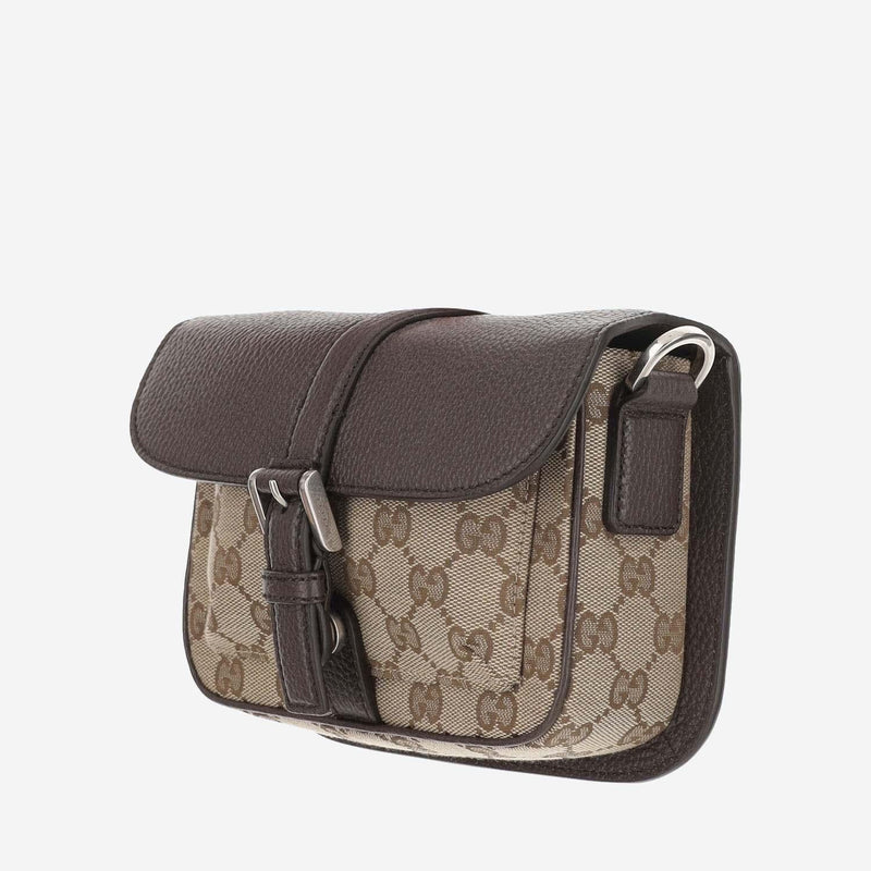 Gucci Gg Fabric Shoulder Bag — Brown
