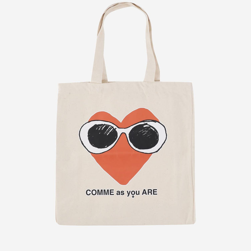 Black Score Abstract Graphic Print Tote Bag — White Cotton