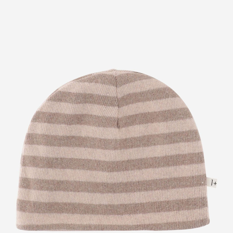 1+ The Family 25w159 Stretch Cotton Blend Striped Beanie — Beige Beanies