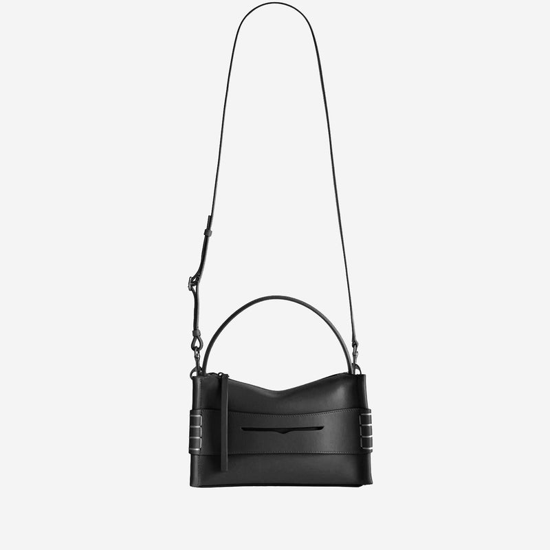 Jw Anderson Embossed Logo Leather Shoulder Bag — Black