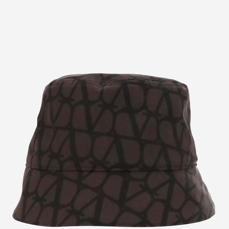 Valentino Garavani 3y2hga11 Toile Iconographe Print Bucket Hat — Brown Polyester