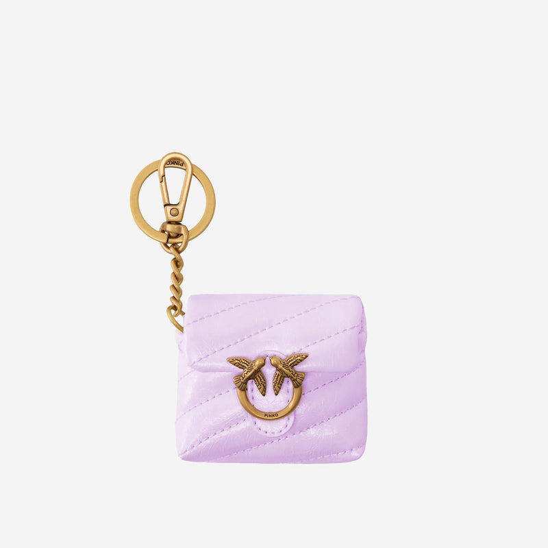 Pinko Love Coin Purse — Pink Calfskin Leather Purses