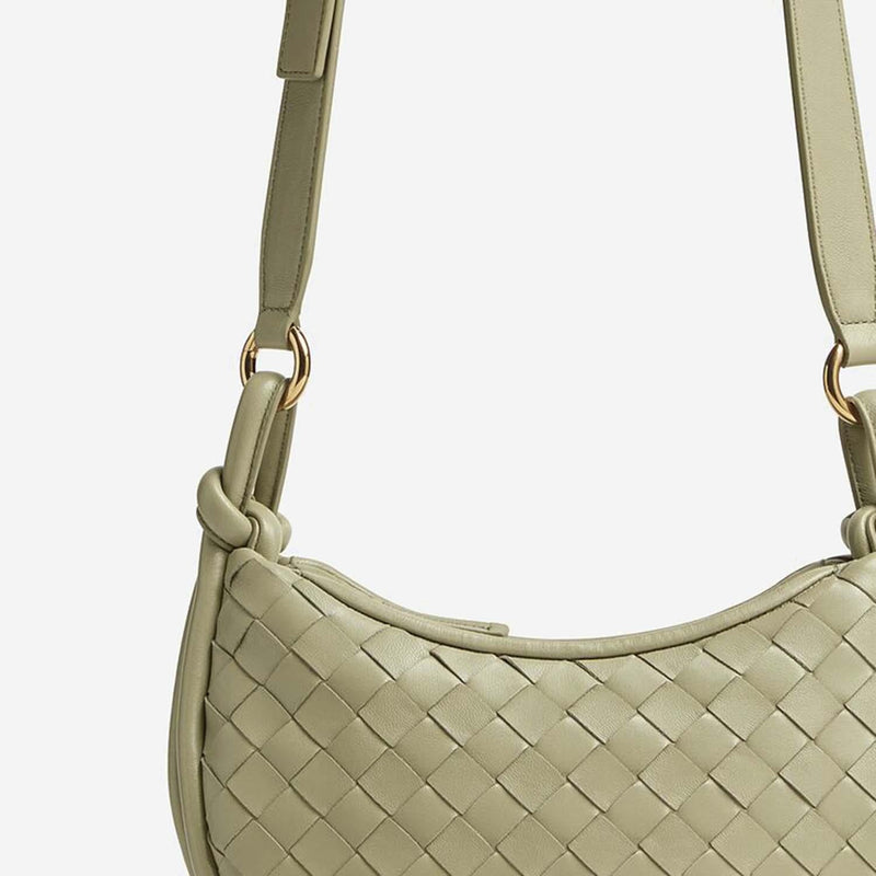 Bottega Veneta Intrecciato Lambskin Shoulder Bag — Green