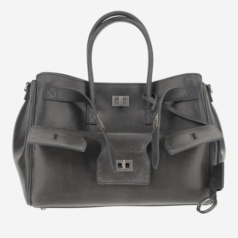 Balenciaga Bel Air Shoulder Bag — Gray Calfskin