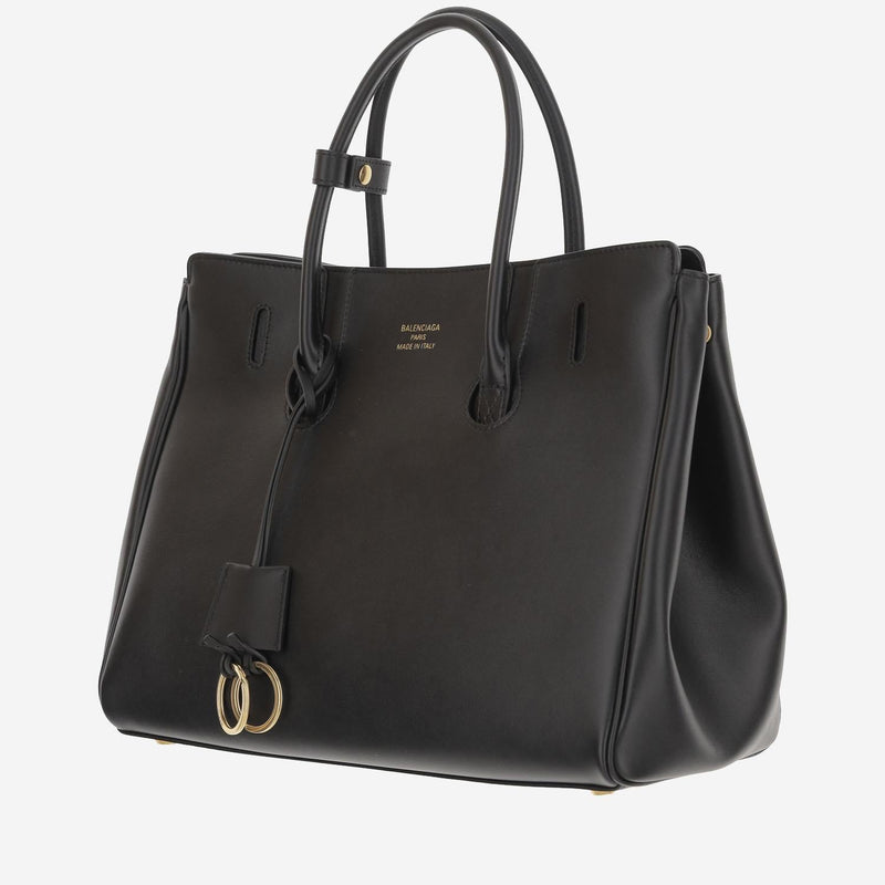 Balenciaga Carry All Tote Bag — Black Leather