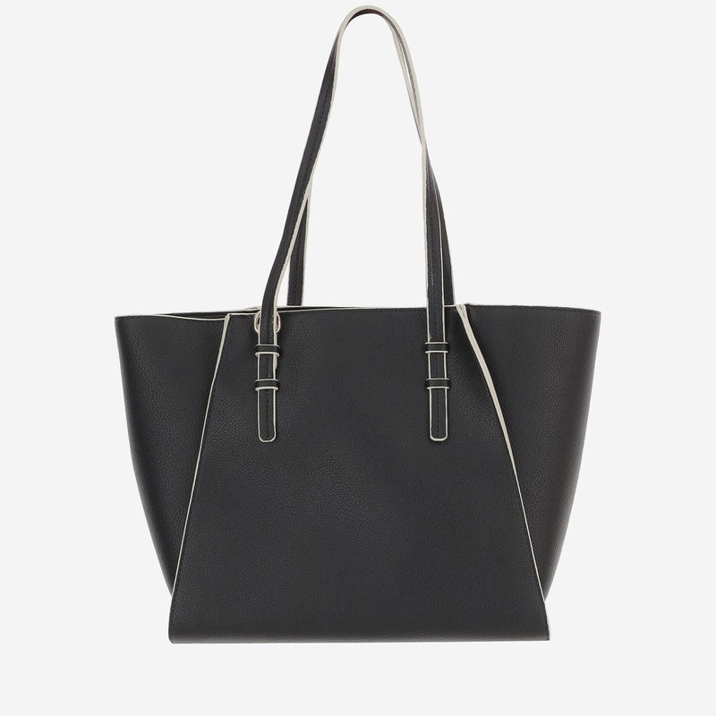 Msgm Logo-Printed Synthetic Leather Shoulder Bag — Black
