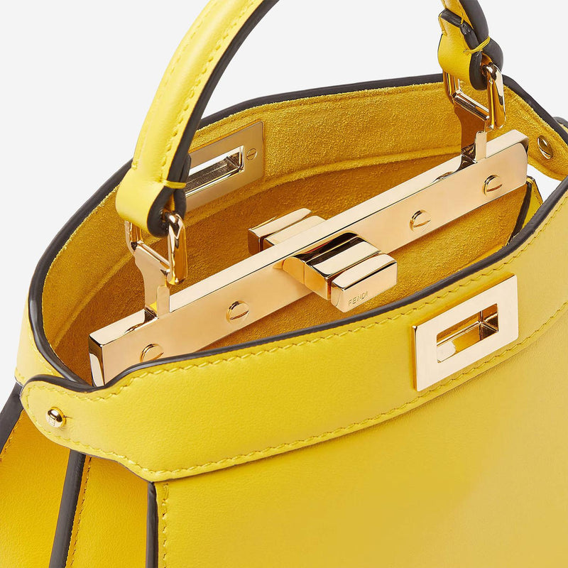 Fendi Ginestra Top Handle Bag — Yellow Calf Leather