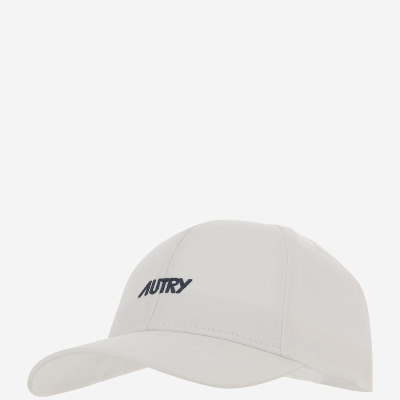 Autry Acpu063w Logo-Embroidered Cotton Baseball Cap — White Caps