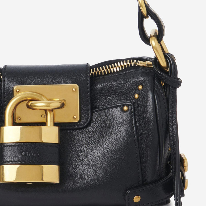 Chloé Paddington Shoulder Bag — Black Leather