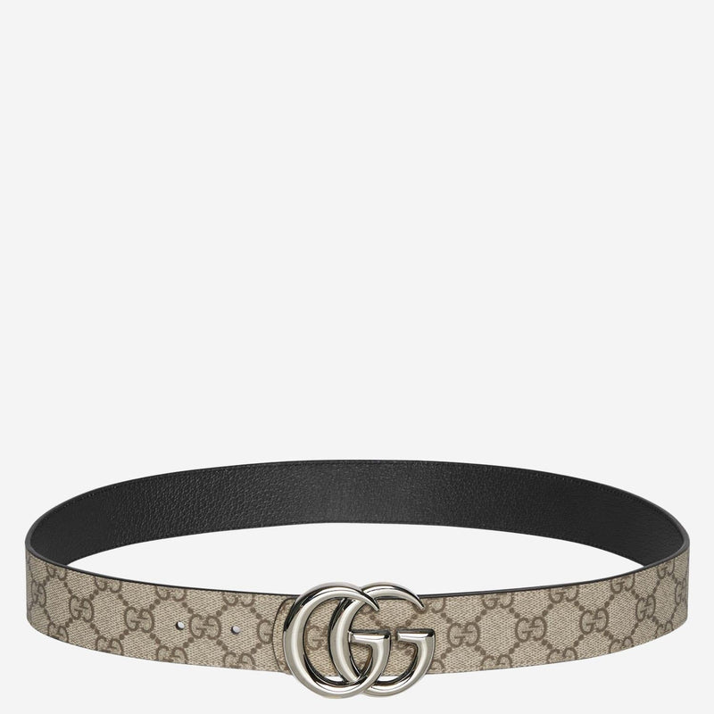 Gucci Gg Marmont Belt — Beige Polyurethane