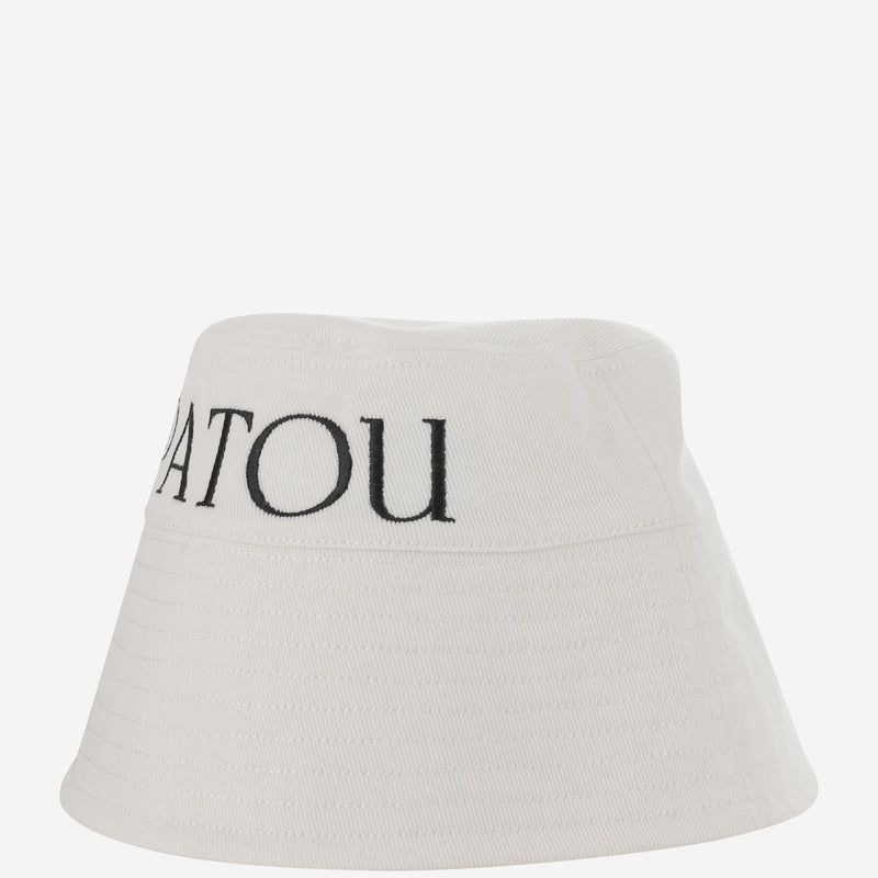 Patou Ac02701320 Embroidered Logo Cotton Bucket Hat — White