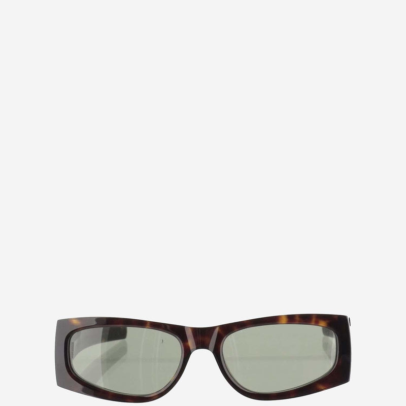 Saint Laurent 803745 Logo Rectangle Acetate Sunglasses — Brown
