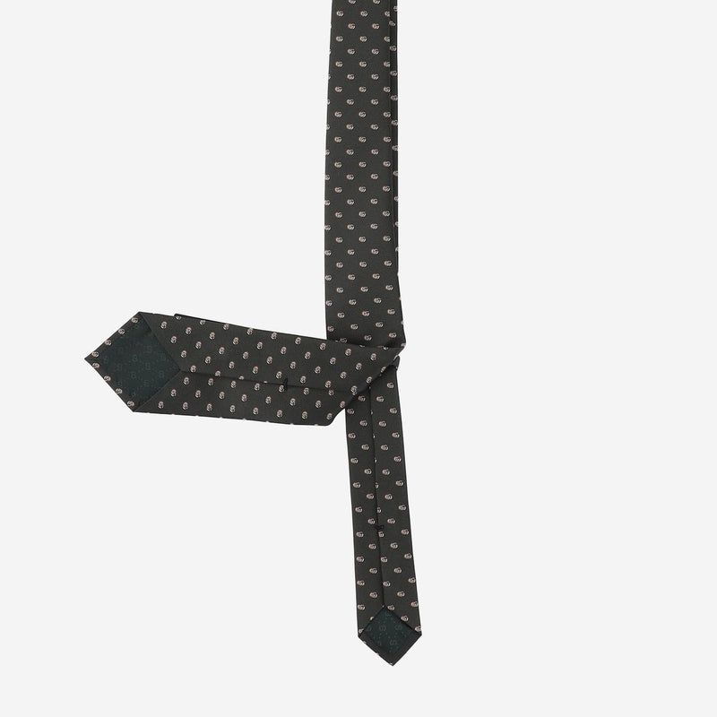 Gucci Jacquard Double G Necktie — Green Silk Neckties
