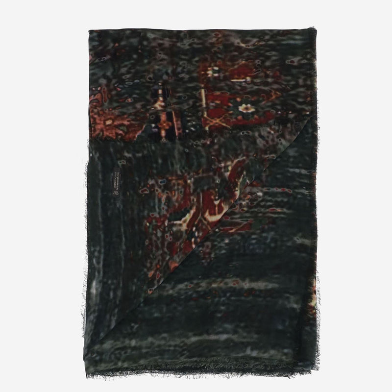 Faliero Sarti Carpet-Pattern Modal And Cashmere Scarf — Multicolor Scarfs