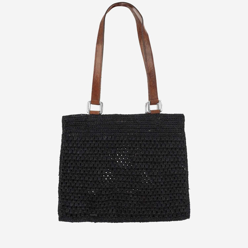 Ibeliv Shoulder Bag — Black Straw