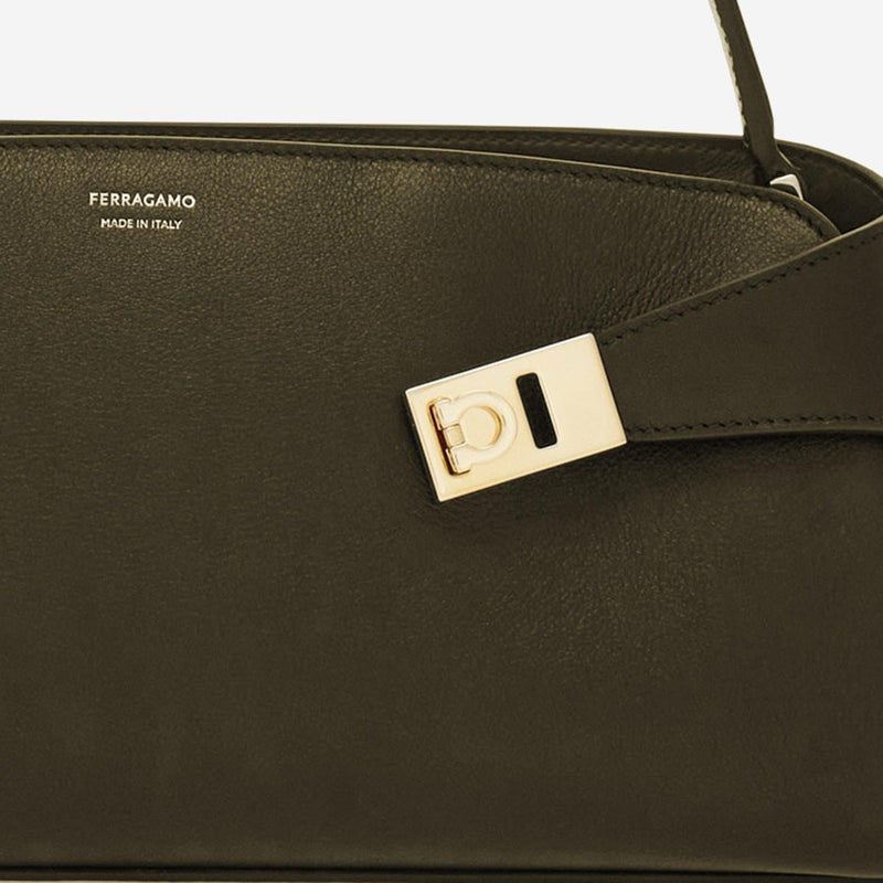 Ferragamo Hug Shoulder Bag — Green Leather