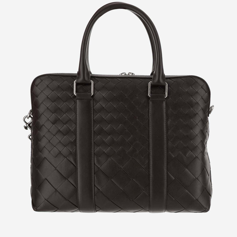 Bottega Veneta Top Handle Bag — Silver Calfskin