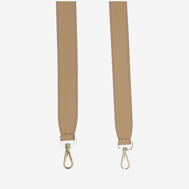 Fendi Leather Jacquard Shoulder Bag — Beige