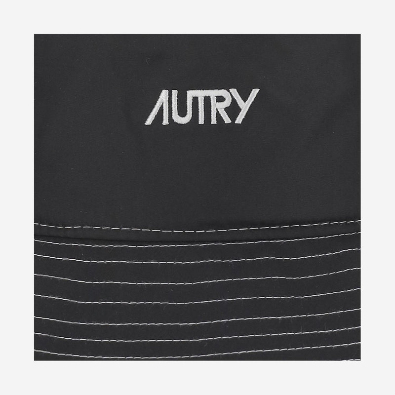 Autry Acpud7uk Logo-Embroidered Nylon Bucket Hat — Black