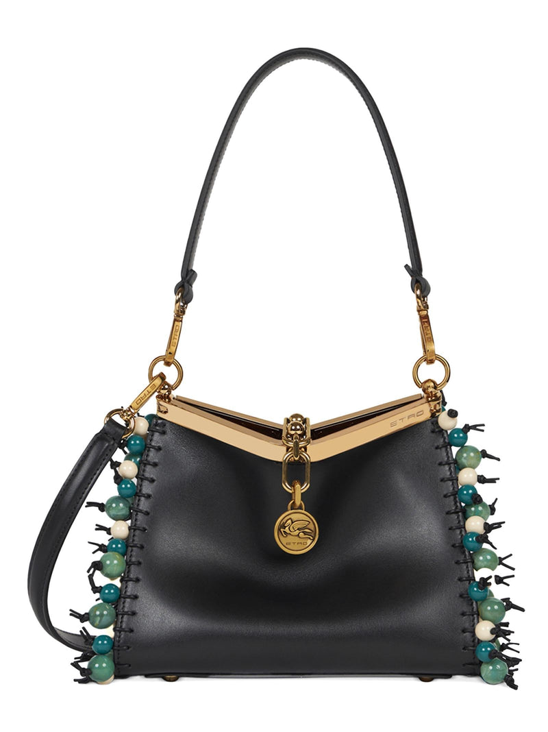 Etro Embellished Calfskin Shoulder Bag — Black